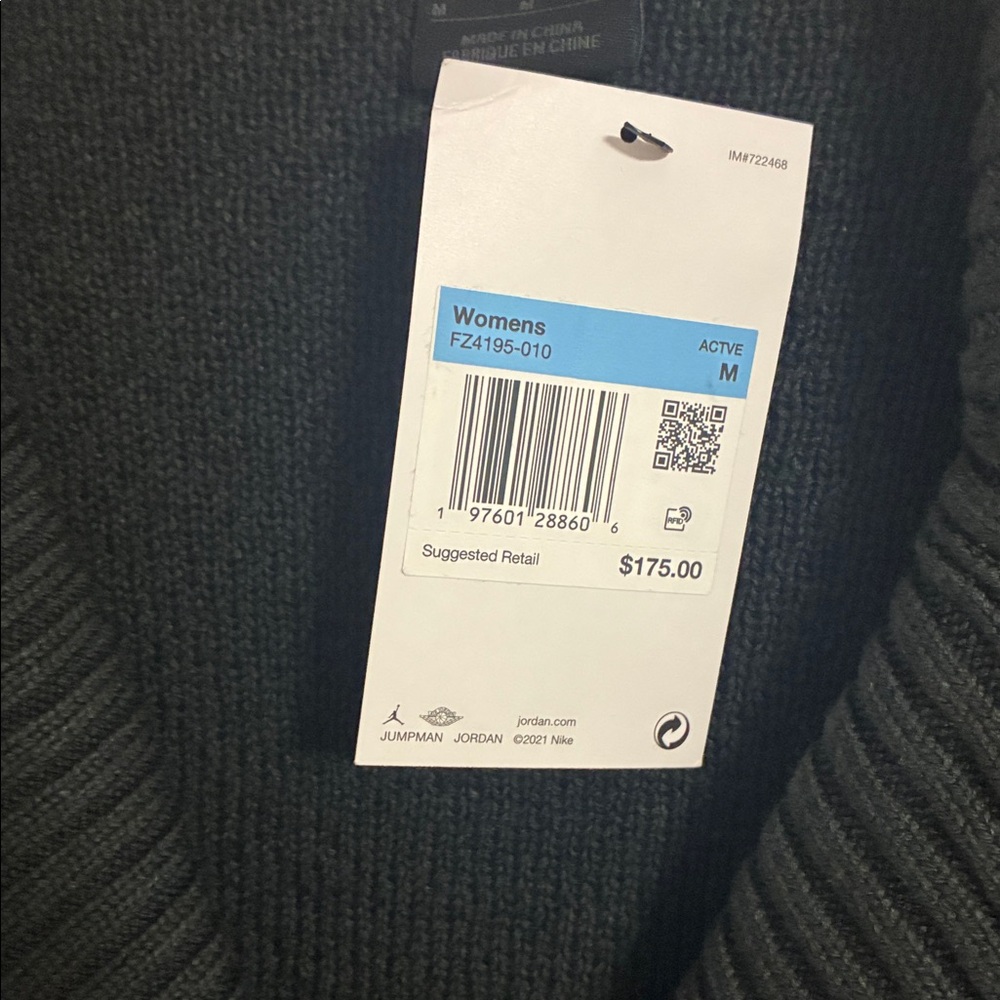Jordan Women's Black Cropped Cardigan Sweater - Picture 3 of 4